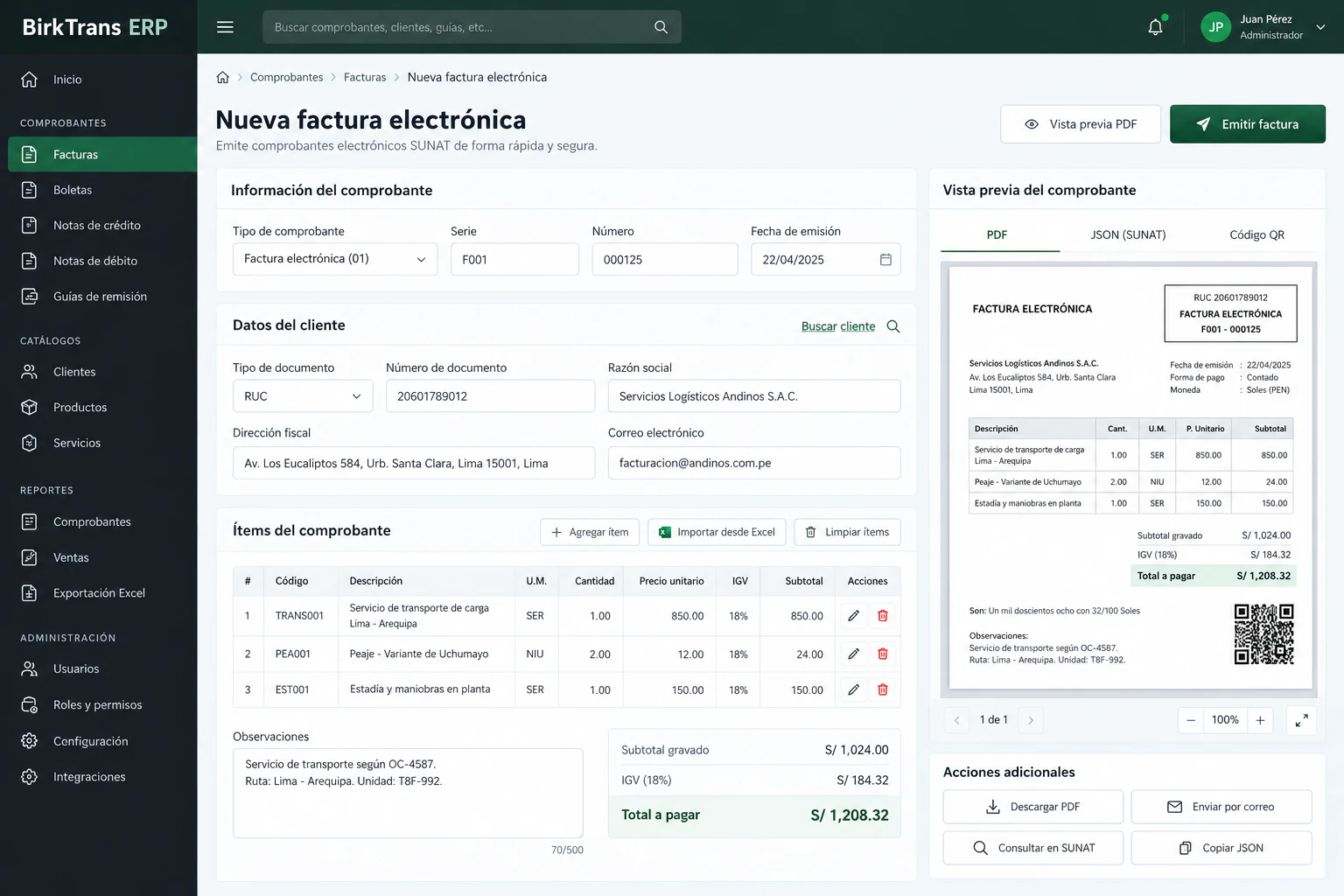 API BirkTrans ERP