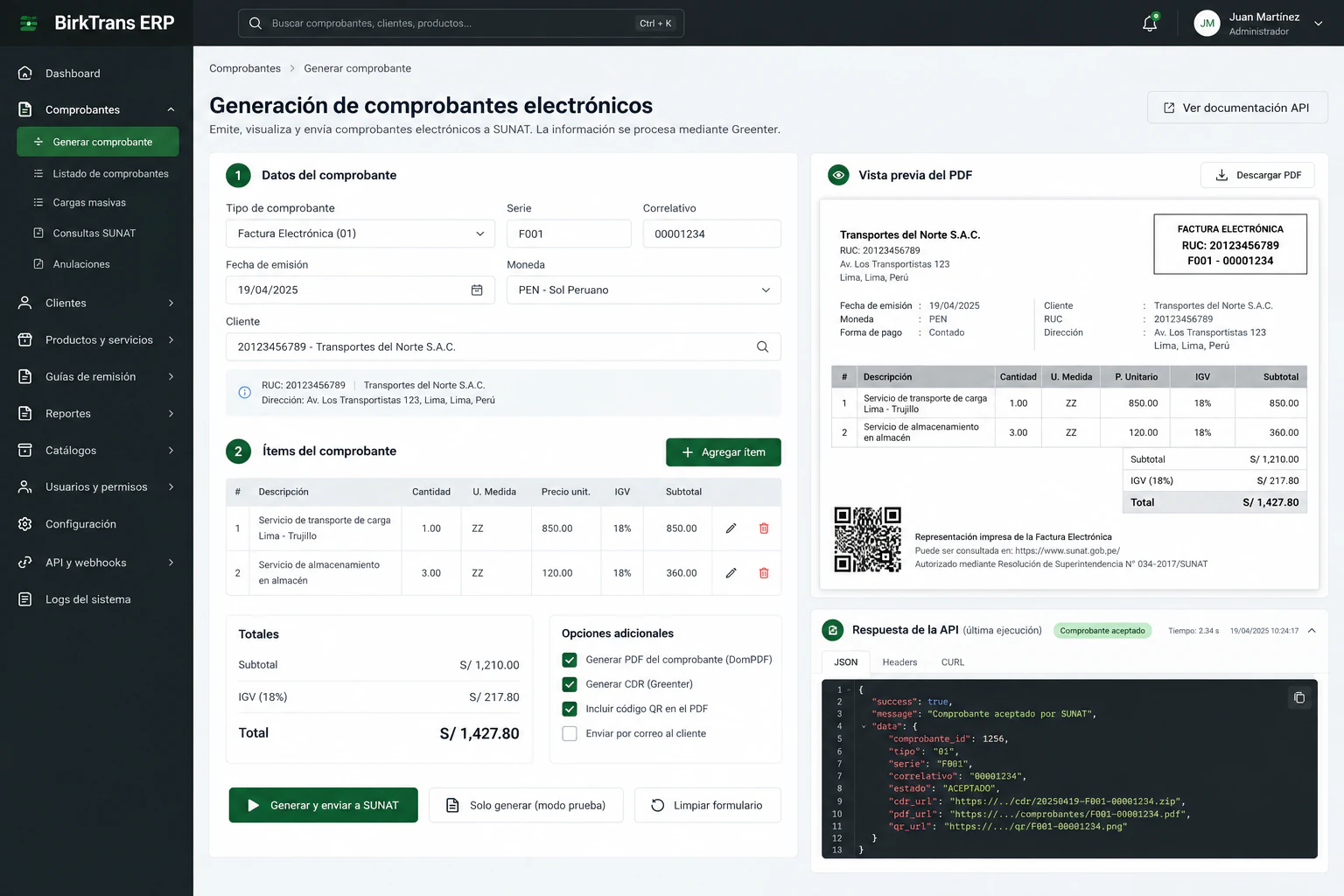 API BirkTrans ERP