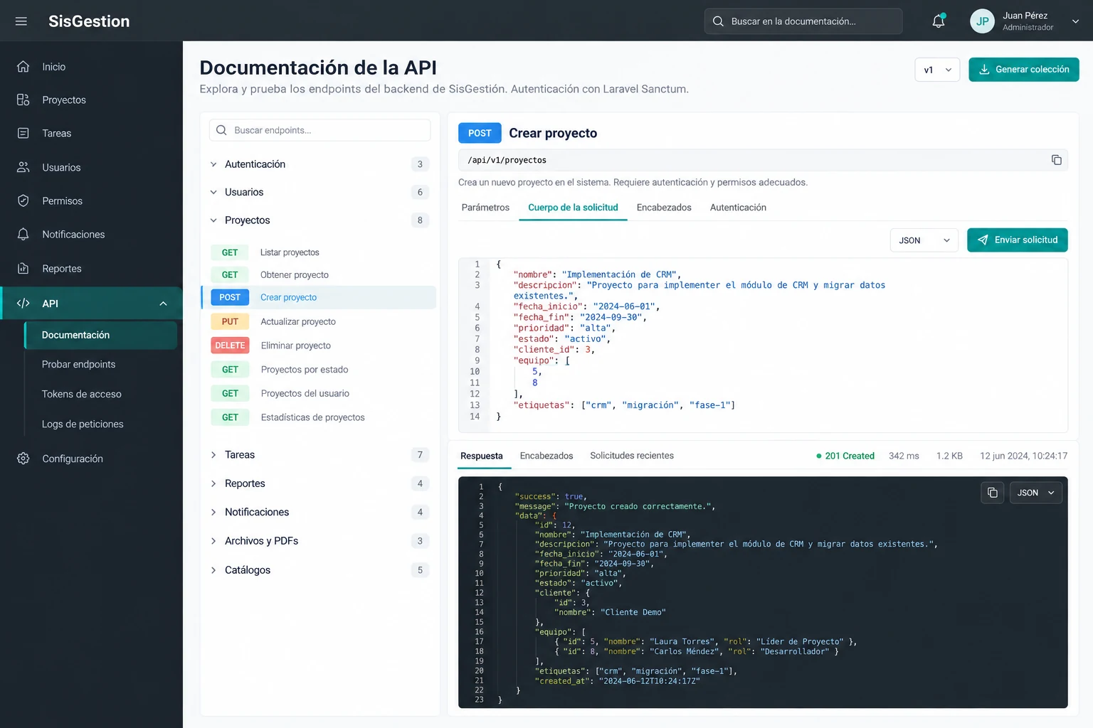 API SisGestion