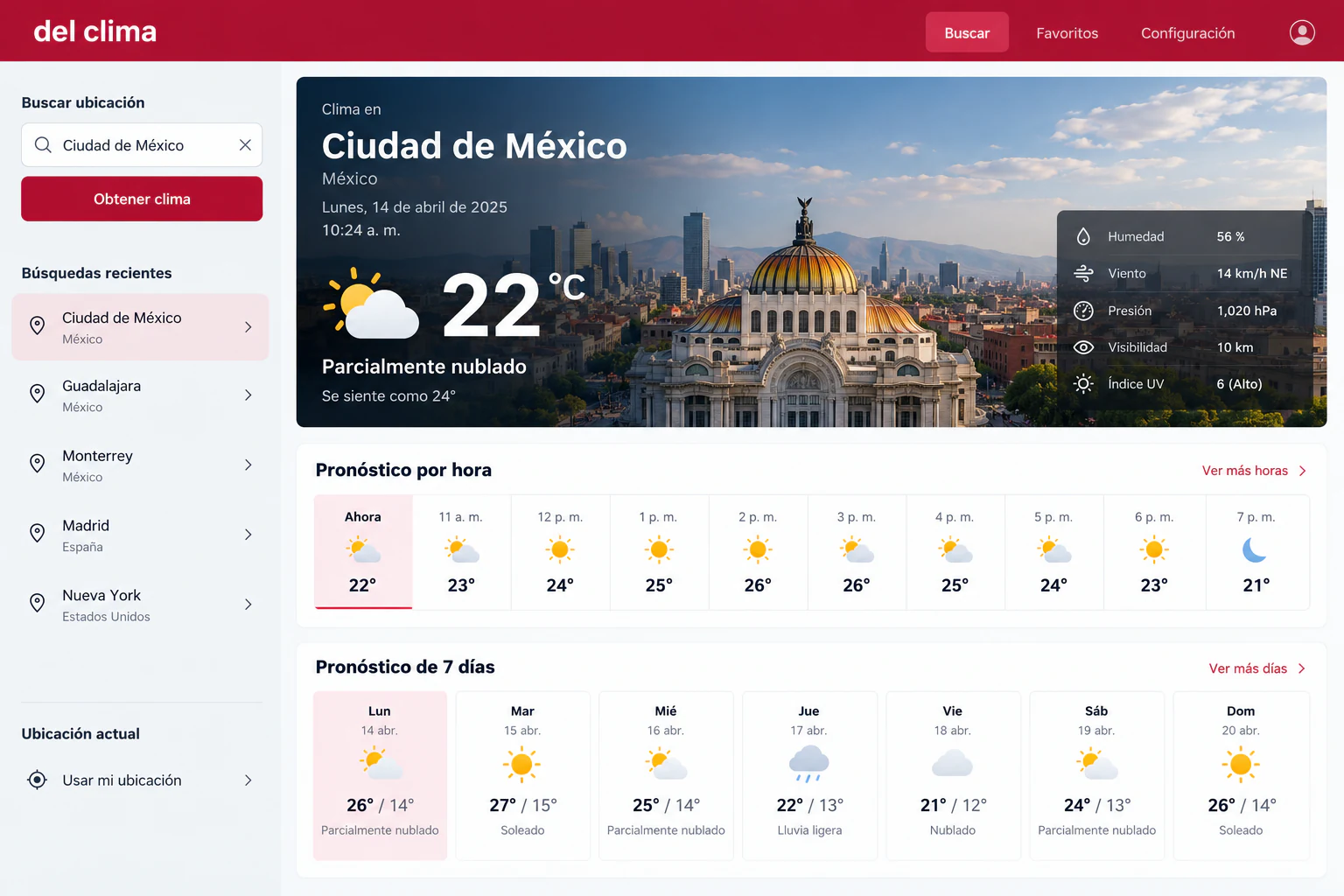 Aplicación del clima