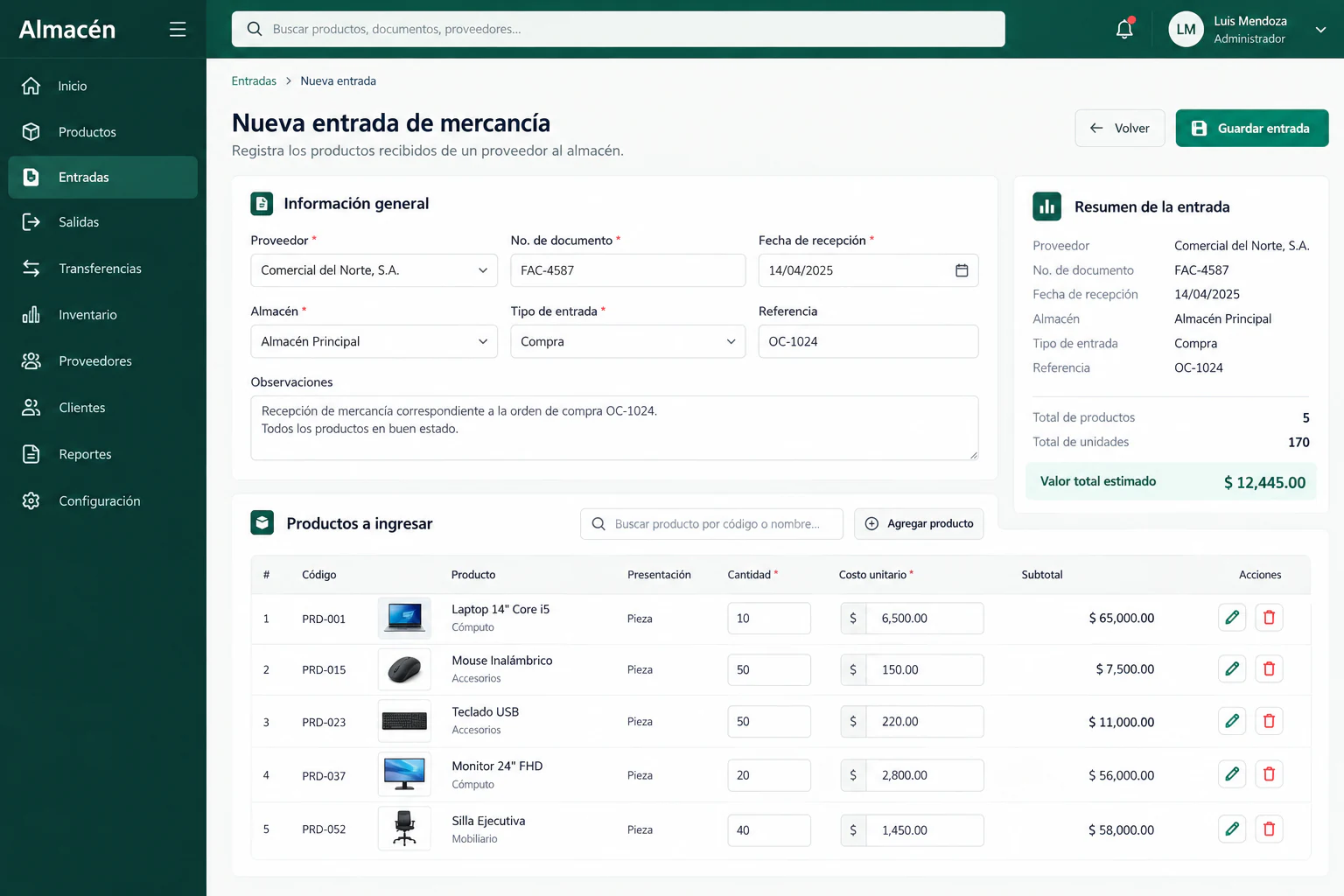 App Almacén