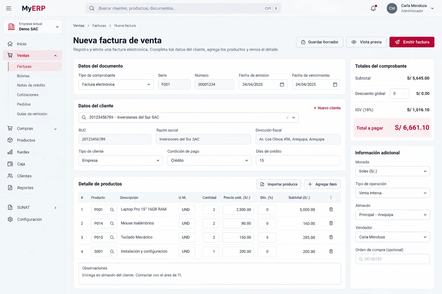 Frontend MyERP