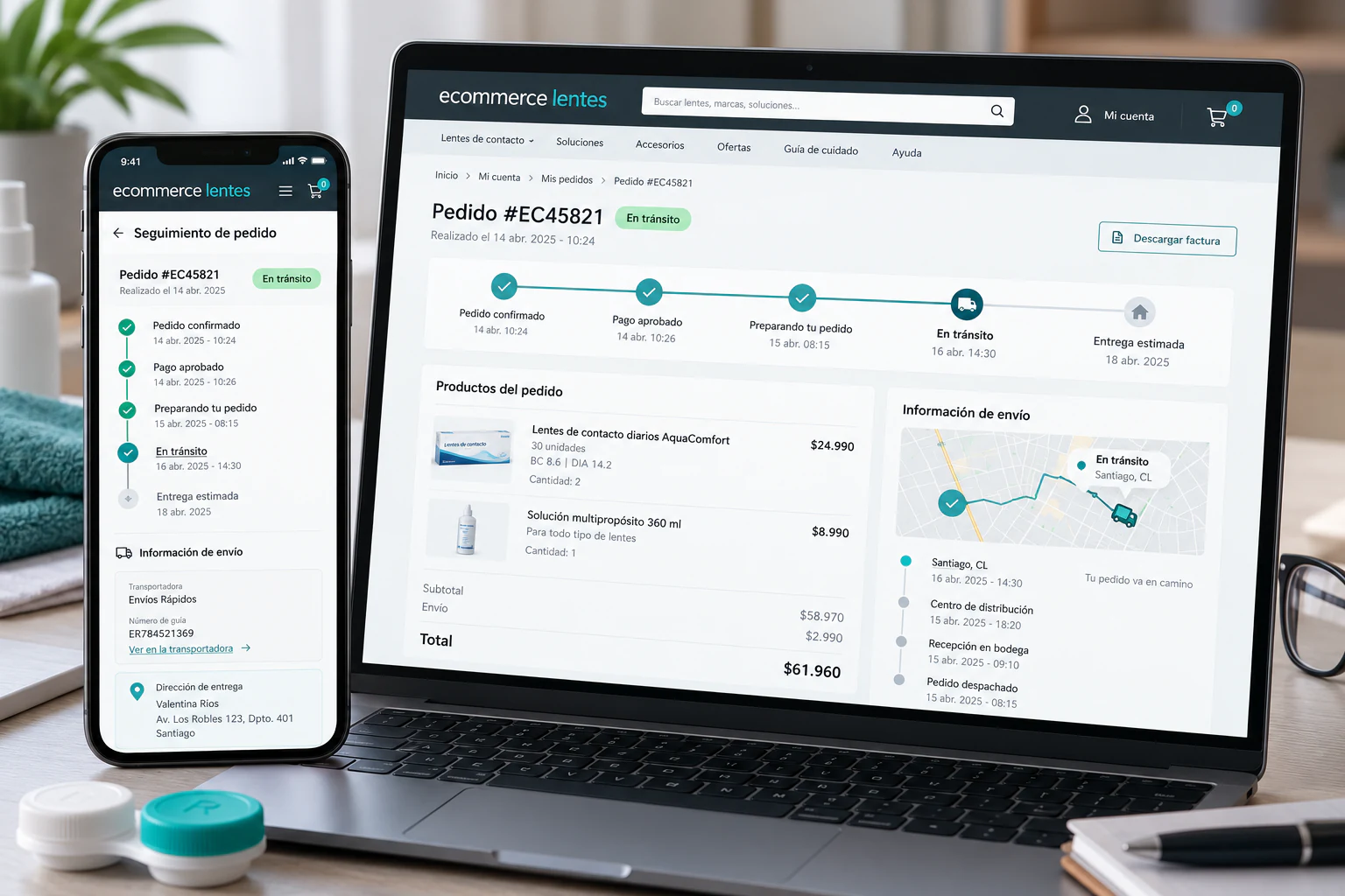 Sistema ecommerce lentes