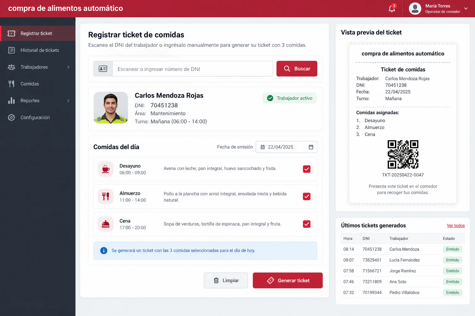 Sistema para compra de alimentos automático