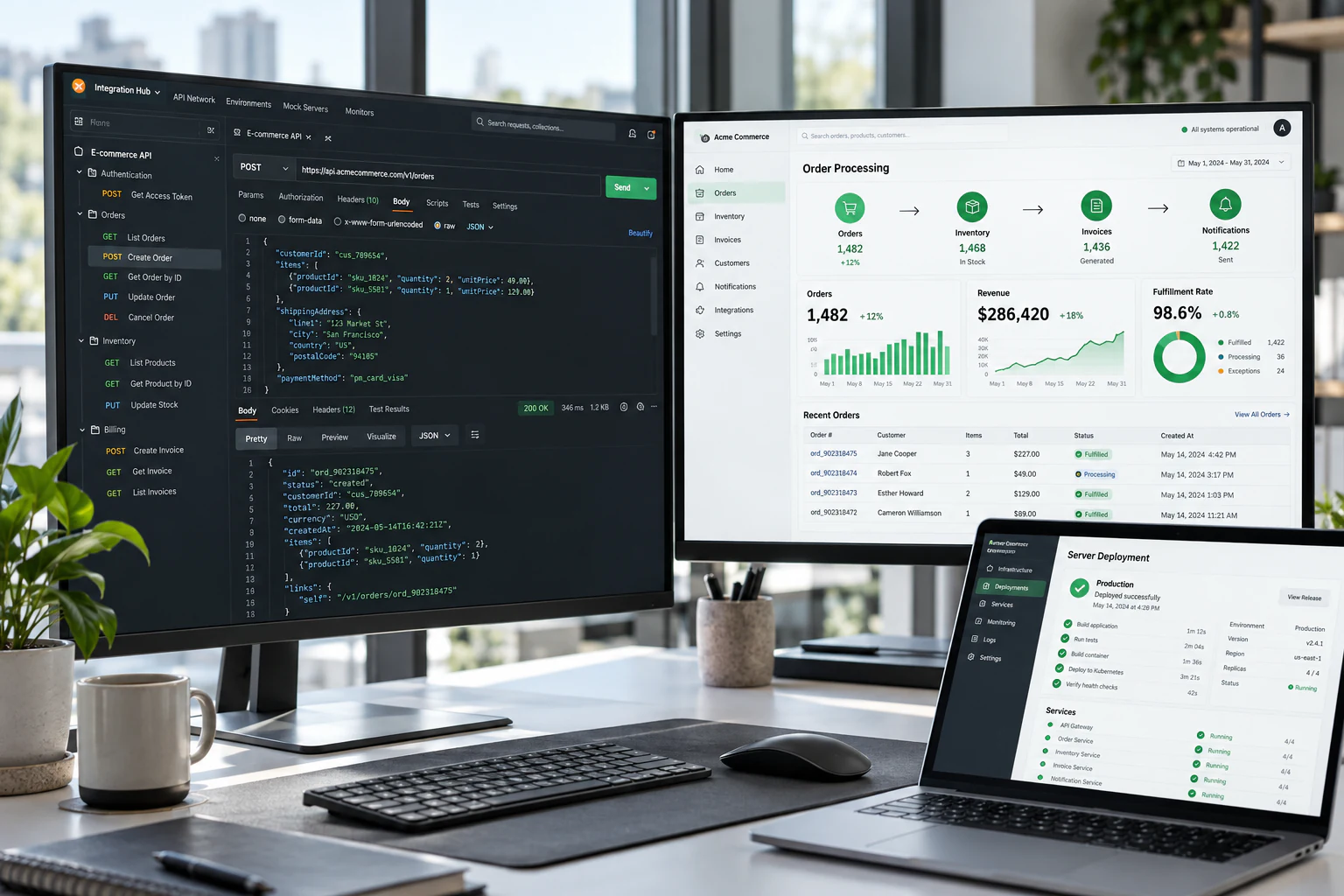 Servicios de desarrollo web full stack, backend, cloud e integraciones.